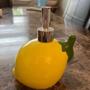 Ceramic lemon soap or lotion dispenser
